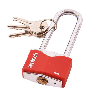 Amtech T0707 40mm Long shackle rhombic chrome plated iron padlock