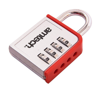 Amtech T1142 4 Digit zinc combination padlock
