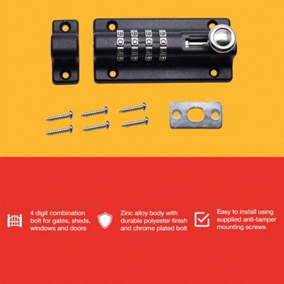 Amtech T1151 Keyless combination locking bolt