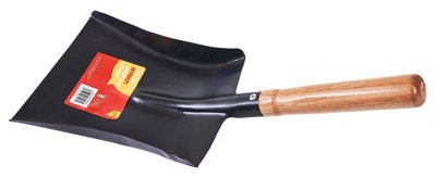 Amtech U1310 Metal Coal Hand Shovel with Wooden Handle for Scooping Coal and Ashes