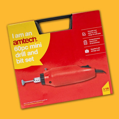 Amtech V2560 Mini Drill (60 piece) with Bit Set for Craft and DIY - 4