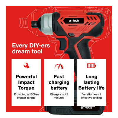 Amtech V6615 18V Cordless Impact Driver
