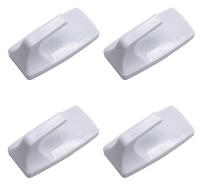 Amtech W8304 4 Piece rectangular, removable self-adhesive hook set (2.8cm x 5.2cm)