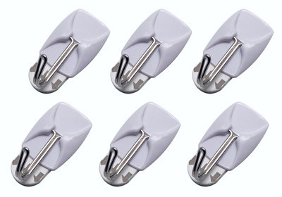 Amtech W8306 6 Piece small, removable self-adhesive metal hook set (2.1cm x 3cm)