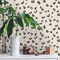 Amur Leopard Print Wallpaper Cream Holden 91072