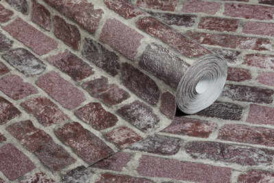 Anaglypta RD408 Baker Street Red Brick Textured Brick Effect Wallpaper