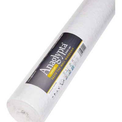 Anaglypta Woodchip Textured Wallpaper White (One Size) DIY at B&Q