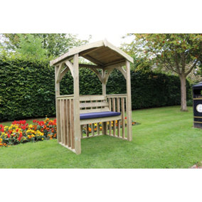 Anastasia 2 Seat Garden Arbour, Wooden Garden Bench Seat with Trellis - L90 x W135 x H190 cm - Minimal Assembly Required