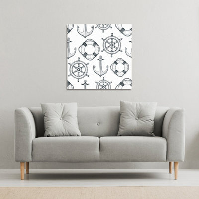 Anchor & Wheel (Canvas Print) / 101 x 101 x 4cm Price Comparisons | Compare The Build