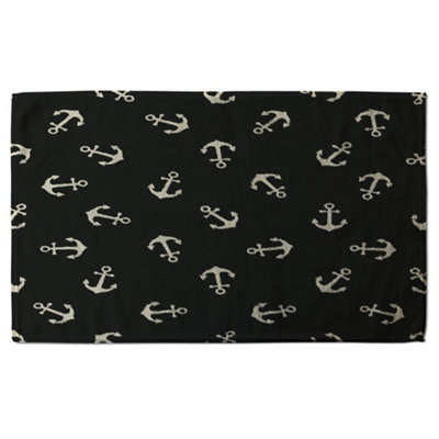 Anchors on Black Background (Kitchen Towel) / Default Title