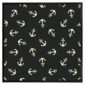 Anchors on black background (Picutre Frame) / 20x20" / Oak