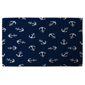 Anchors on Navy Background (Bath Towel) / Default Title