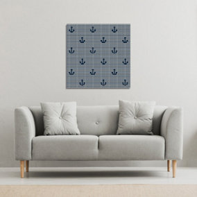 Anchors on Rope Pattern (Canvas Print) / 114 x 114 x 4cm