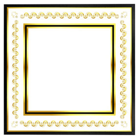 Ancient egyptian gold border (Picutre Frame) / 16x16" / Grey