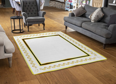 Ancient Egyptian Gold Border Special Soft Home Rug