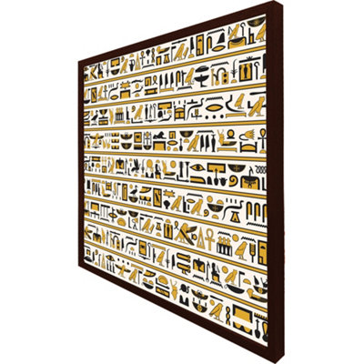 Ancient egyptian hieroglyphs (Picutre Frame) / 16x16" / Brown
