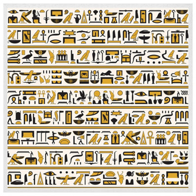 Ancient egyptian hieroglyphs (Picutre Frame) / 16x16" / Brown