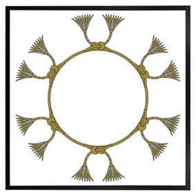 Ancient egyptian lotus motifs (Picutre Frame) / 16x16" / White