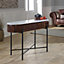 Ancient Mango Wood Console Table With Marble Top And Metal Legs