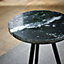 Ancient Side Table With Black Marble Top & Metal Legs