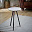 Ancient Side Table With White Marble Top & Metal Legs