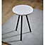 Ancient Side Table With White Marble Top & Metal Legs