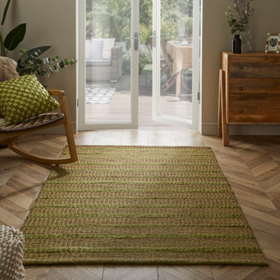 Ancoats 120x170cm Green Jute/ Seagrass Pitloom Rug