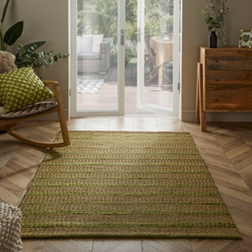 Ancoats 120x170cm Green Jute/ Seagrass Pitloom Rug