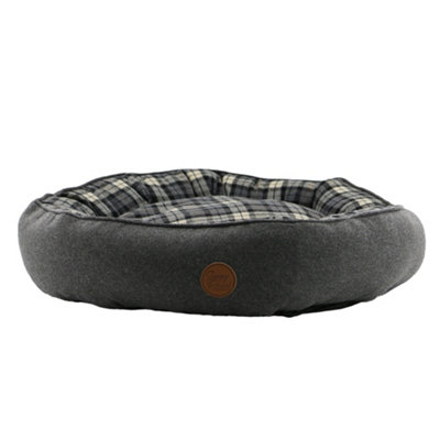 Ancol Black and Grey Tartan Donut Dog Bed Soft Machine Washable Non Slip Base Pet Puppy Cushion 70cm Price Comparisons | Compare The Build