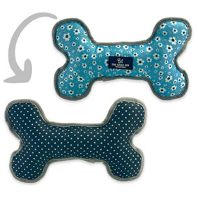 Ancol Daisy Polka Patterned Reversible Cuddly Plush Dog Puppy Pet Bone Toy 28cm