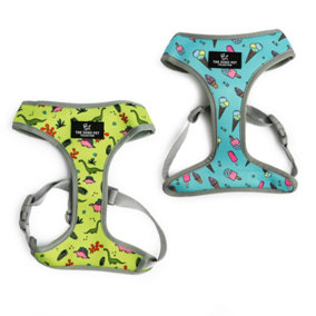 Ancol Dino Ice Cream Reversible Dog Harness Soft Breathable Secure Fit Lightweight Pet Puppy Lead Medium