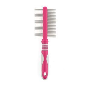 Ancol Ergo Double Sided Cat Comb, Red, White