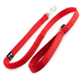 Ancol Extreme Shock Absorbing Padded Handle Reflective Red Lead Pet Leash Training Accessory 120cm