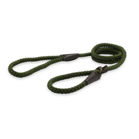 Ancol Heritage Adjustable Nylon Green Rope Slip Lead Pet Leash Training Accessory 1.22 x 10 mm, Size 1-3