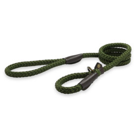 Ancol Heritage Adjustable Nylon Green Rope Slip Lead Pet Leash Training Accessory 1.5m x 12mm