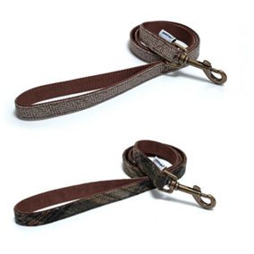 Ancol Heritage Collection Herringbone Hardwearing Brown Lead Pet Leash Accessory 1m x 19mm