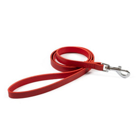 Ancol Heritage Leather Dog Puppy Red Lead Pet Leash Training Accessory 1 x 12 mm, Size 1-3