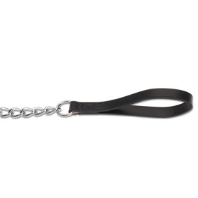 Ancol Heritage Leather Extra Heavy Chain Lead Black 80cm