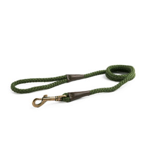 Ancol Heritage Weatherproof Easy Clean Nylon Green Rope Dog Lead Pet Control Leash Training Accessory, 1.07m x 10mm