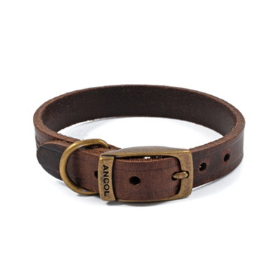 Ancol Latigo Hundehalsband – Dehnbar, Kastanienbraun, Größe 2 (26–31 Cm), Aus Pflanzlich Gegerbtem Leder