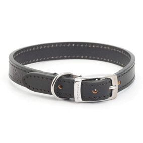 Ancol - Leather Collar Black - 22" - EU/UK