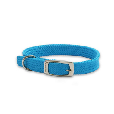 Ancol Made From Blue Round Softweave Dog Collar Soft Touch Comfortable Buckle Pet Puppy Leash Size 1