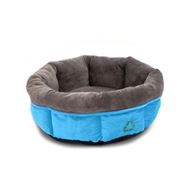 Ancol Made From Oval Indoors Padded Blue Dogs Donut Bed Puppy Kennel Pet Cushion Pad, 50cm