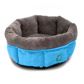 Ancol Made From Oval Indoors Padded Blue Dogs Oval Donut Bed Puppy Kennel Pet Cushion Pad, 60cm