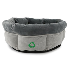 Ancol Made From Oval Indoors Padded Grey Dogs Oval Donut Bed Puppy Kennel Pet Cushion Pad, 50cm