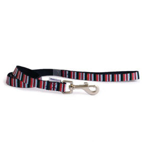 Ancol Made From Strong Secure Candy Stripe Navy Lead Pet Leash Training Accessory, 1m x 1.9cm