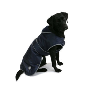 Ancol Muddy Paws All Weather Stormguard Coat . Navy Blue. Size Small/Medium ( Length 35cm, up to 56cm girth)