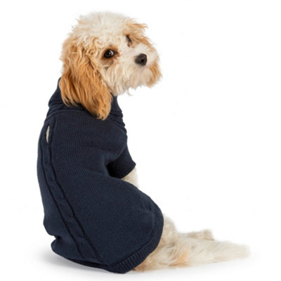 Ancol Muddy Paws Rolled Neck Comfortable Warm Blue Cable Knit Dog Jumper Pet Coat, Small Price Comparisons | Compare The Build