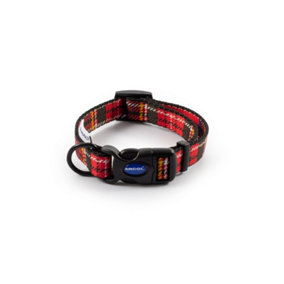 Ancol Nylon Adjustable Collar, 20-30 cm, Tartan Red