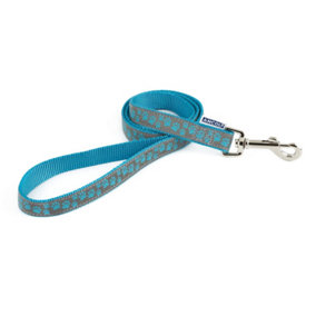 Ancol Patterned Collection Paw Lead Blue 1mx19mm